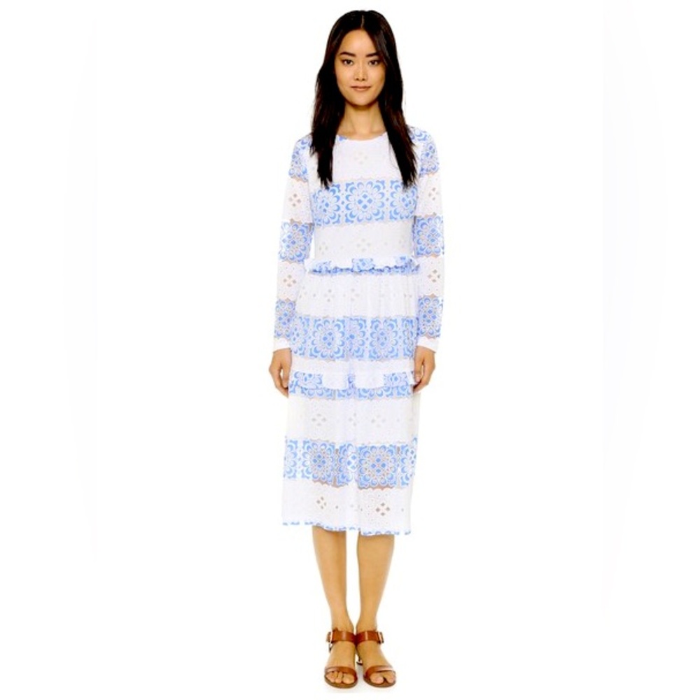 Endless Rose Blue and White Midi Dress